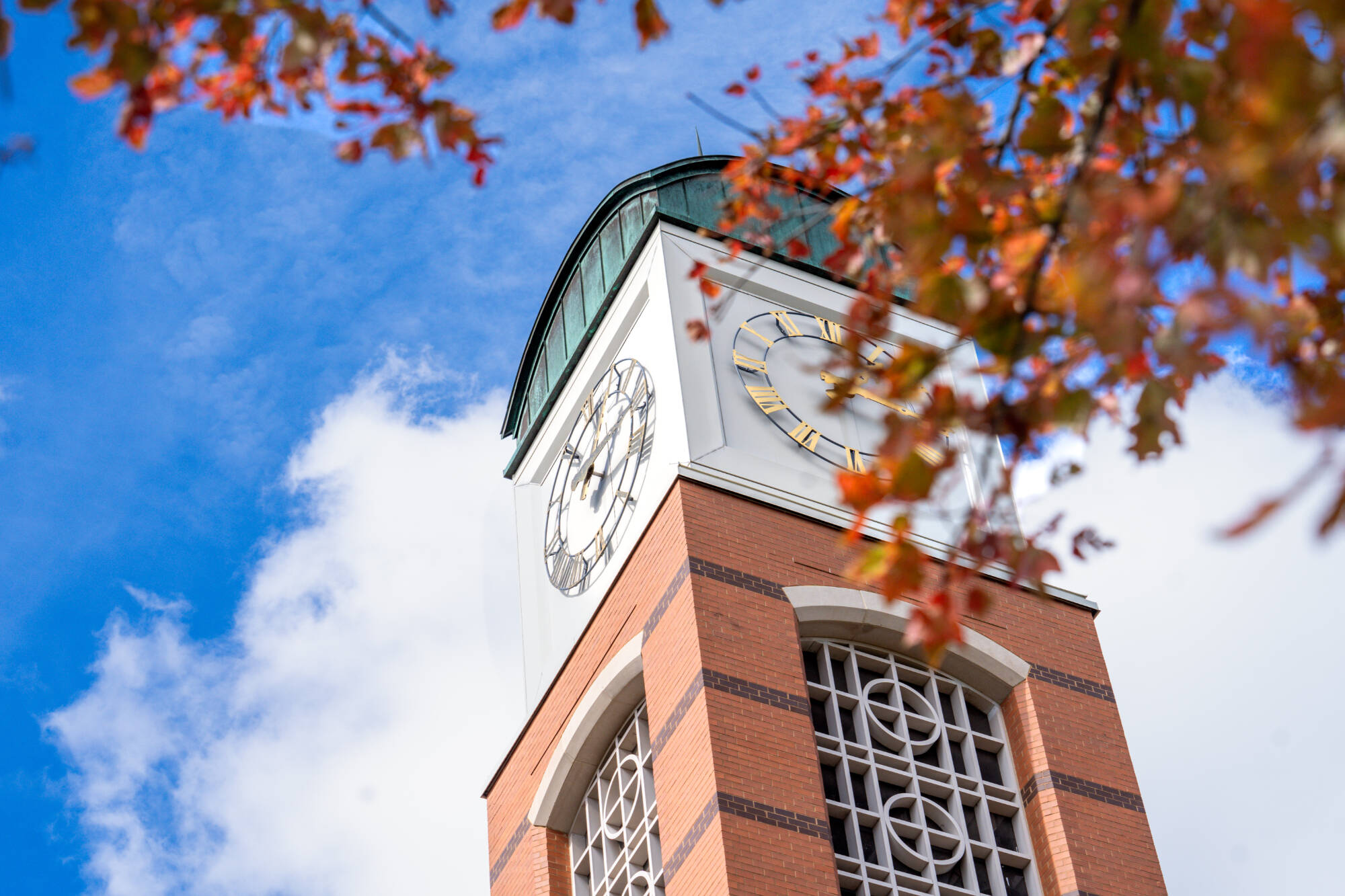 Cook Carillon Tower on a beautiful sunny fall afternoon.